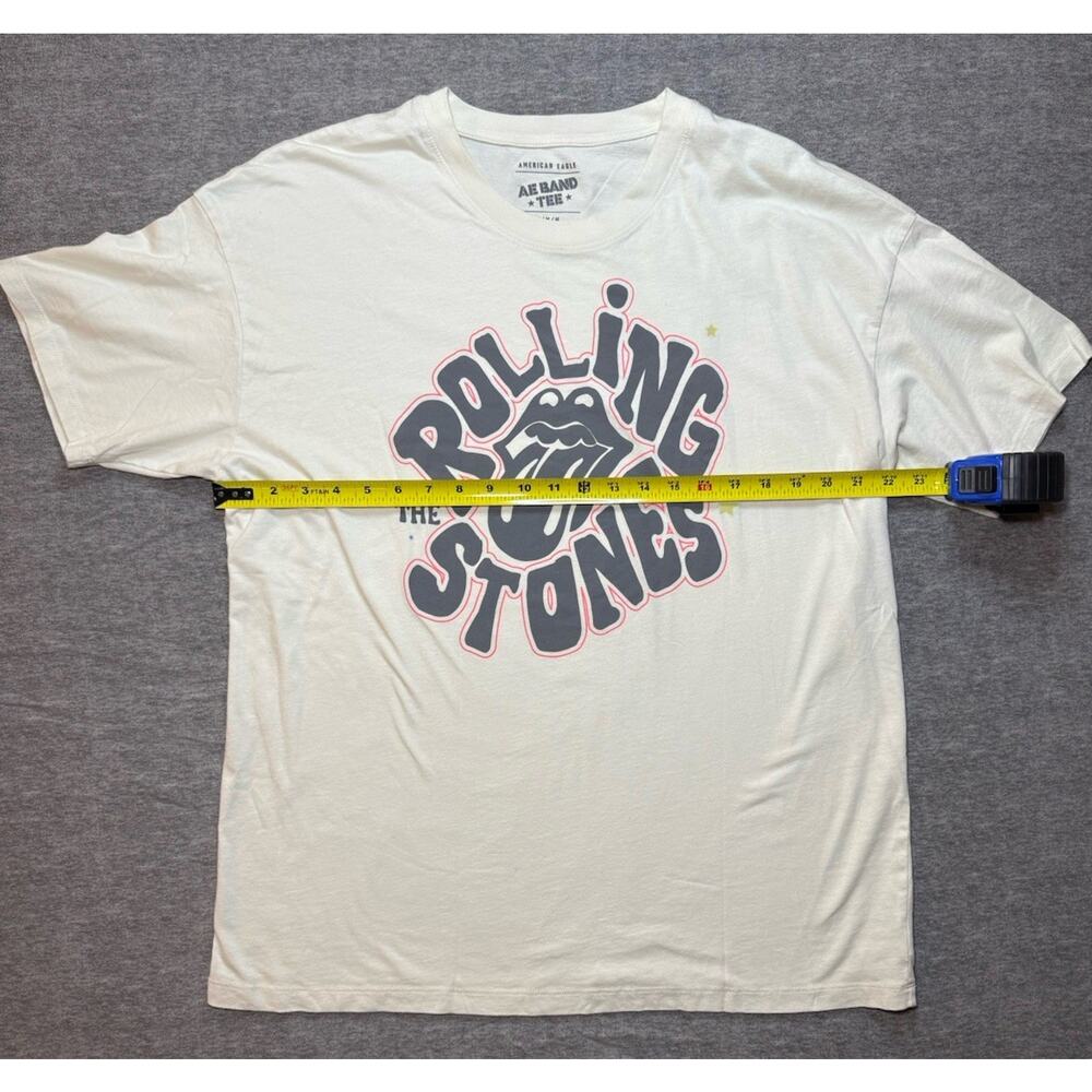 American Eagle Women’s Rolling Stones Oversize Band T-Shirt- Medium/Off White - Picture 2 of 7